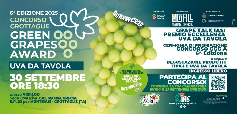 CONCORSO “GROTTAGLIE GREEN GRAPES AWARD” – SESTA EDIZIONE 2025